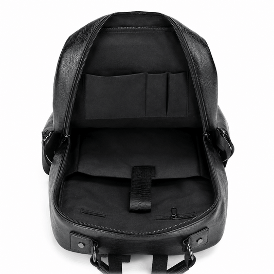 Schwarzer Business-Laptop-Rucksack für 15,6" mit vielen Fächern, Ansicht 2