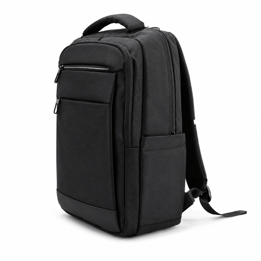 Schwarzer Business-Rucksack für Laptops mit vielen Fächern – 46 cm, Ansicht 2