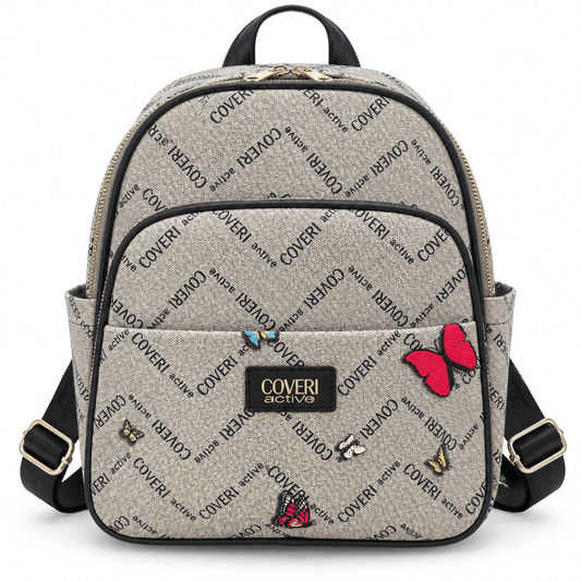 Дамска раница COVERI Active Butterfly, цвят сив