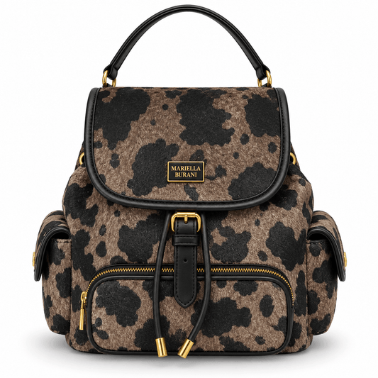 Дамска раница MARIELLA BURANI Savanna – Animal Print, модел Bison Brown