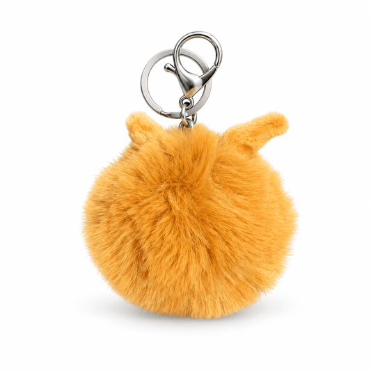 Пухкав ключодържател NAZZEA Bunny Puff, цвят жълт