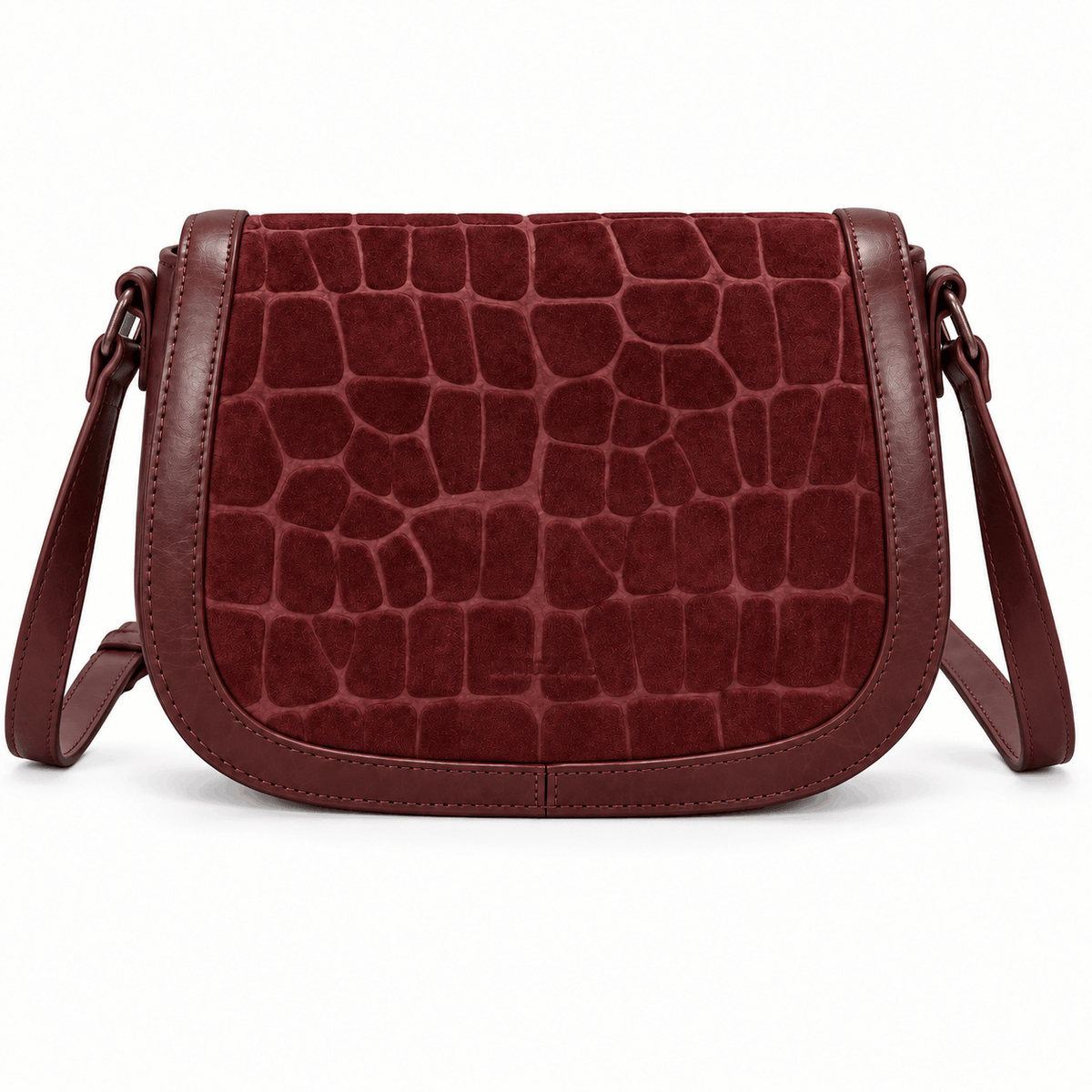 Γυναικεία τσάντα ώμου Sweet Years Leather με καπάκι, κόκκινο χρώμα