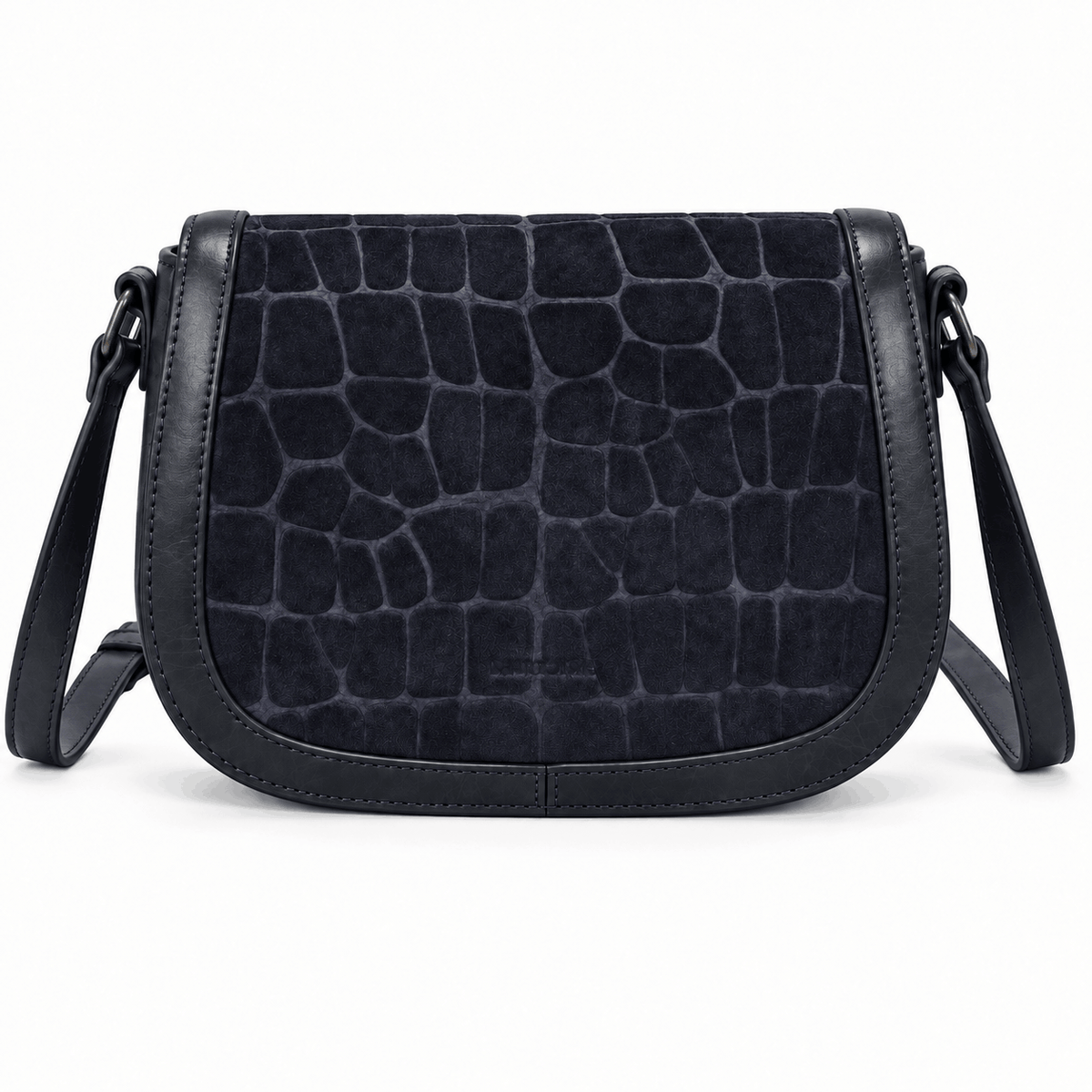 Γυναικεία τσάντα ώμου Sweet Years Leather με καπάκι, σε μπλε χρώμα