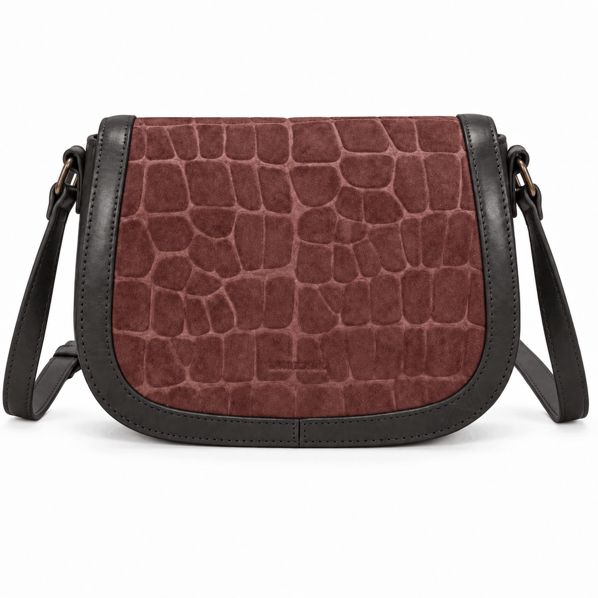 Γυναικεία τσάντα ώμου Sweet Years Leather με καπάκι, σε χρώμα καφέ