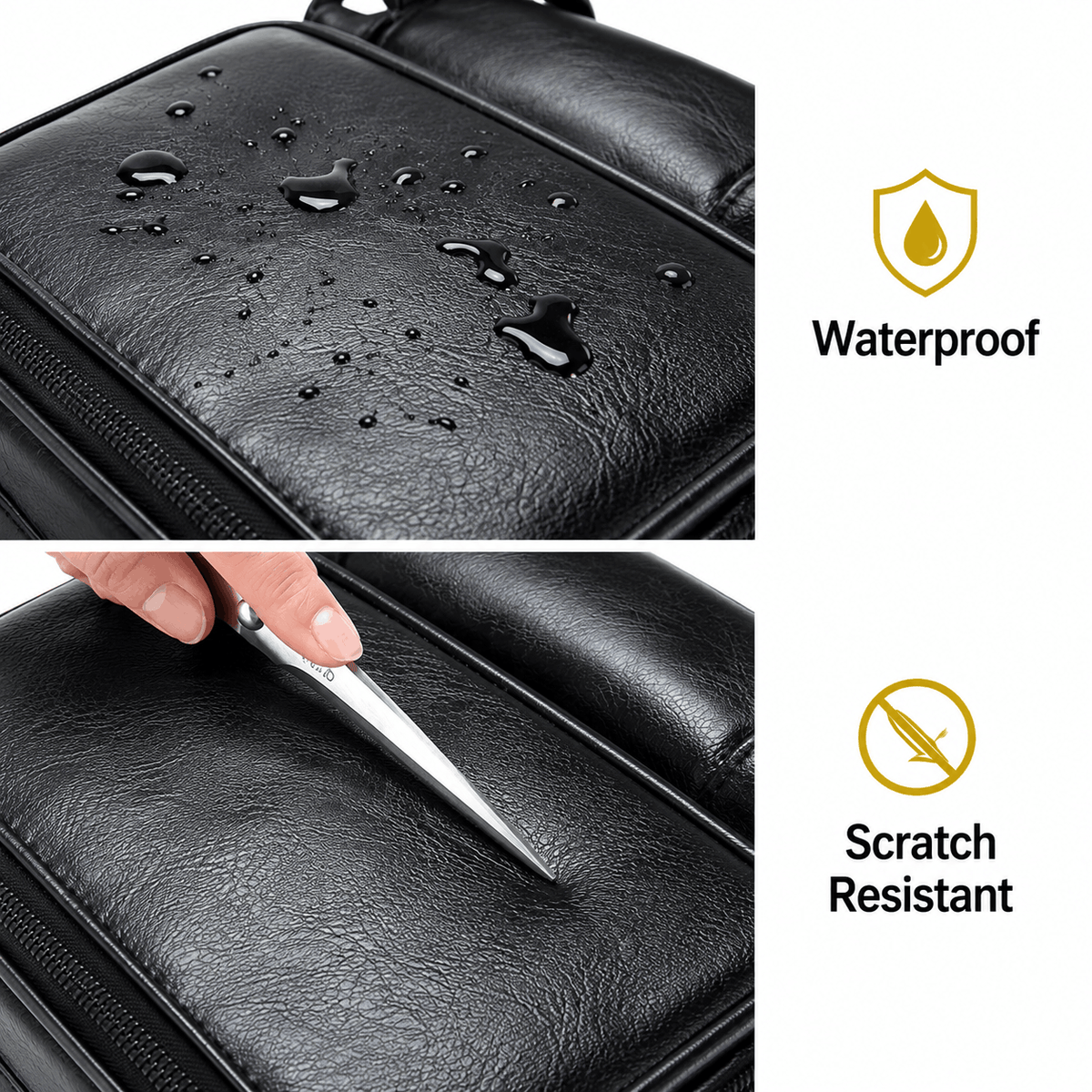 Schwarzer Business-Rucksack für 15,6-Zoll-Laptops mit vielen Fächern, Ansicht 8