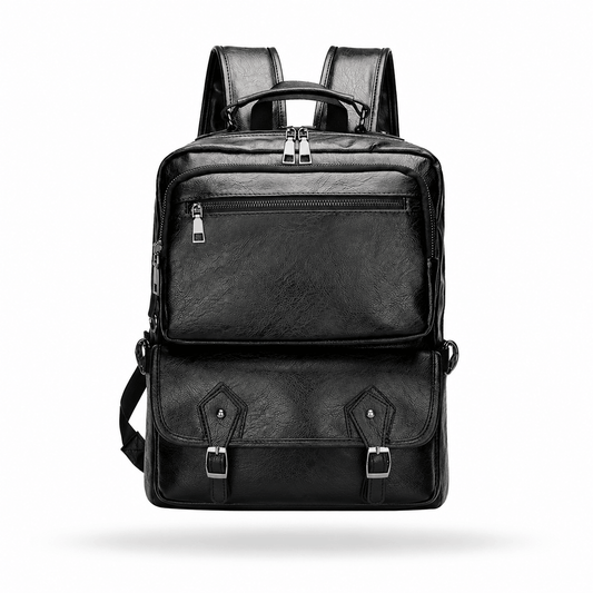 Schwarzer Business-Rucksack für einen 15,6-Zoll-Laptop mit vielen Fächern