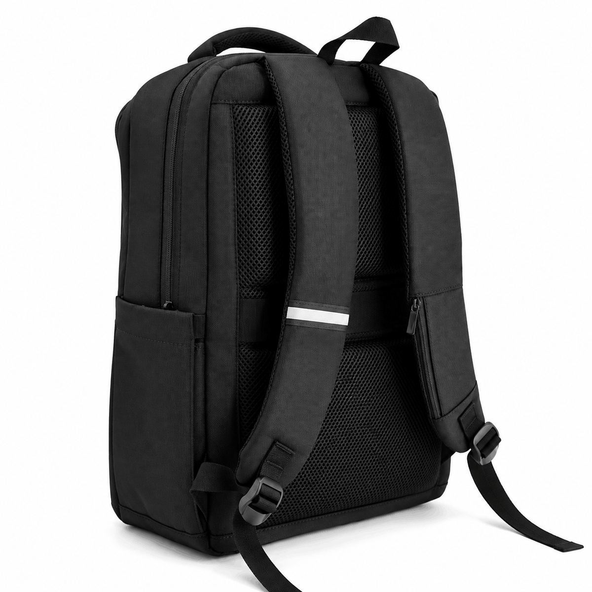 Schwarzer Business-Rucksack für Laptop mit vielen Fächern - 46 cm, Ansicht 4