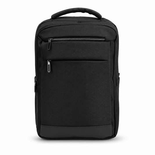 Schwarzer Business-Laptoprucksack mit vielen Fächern – 46 cm