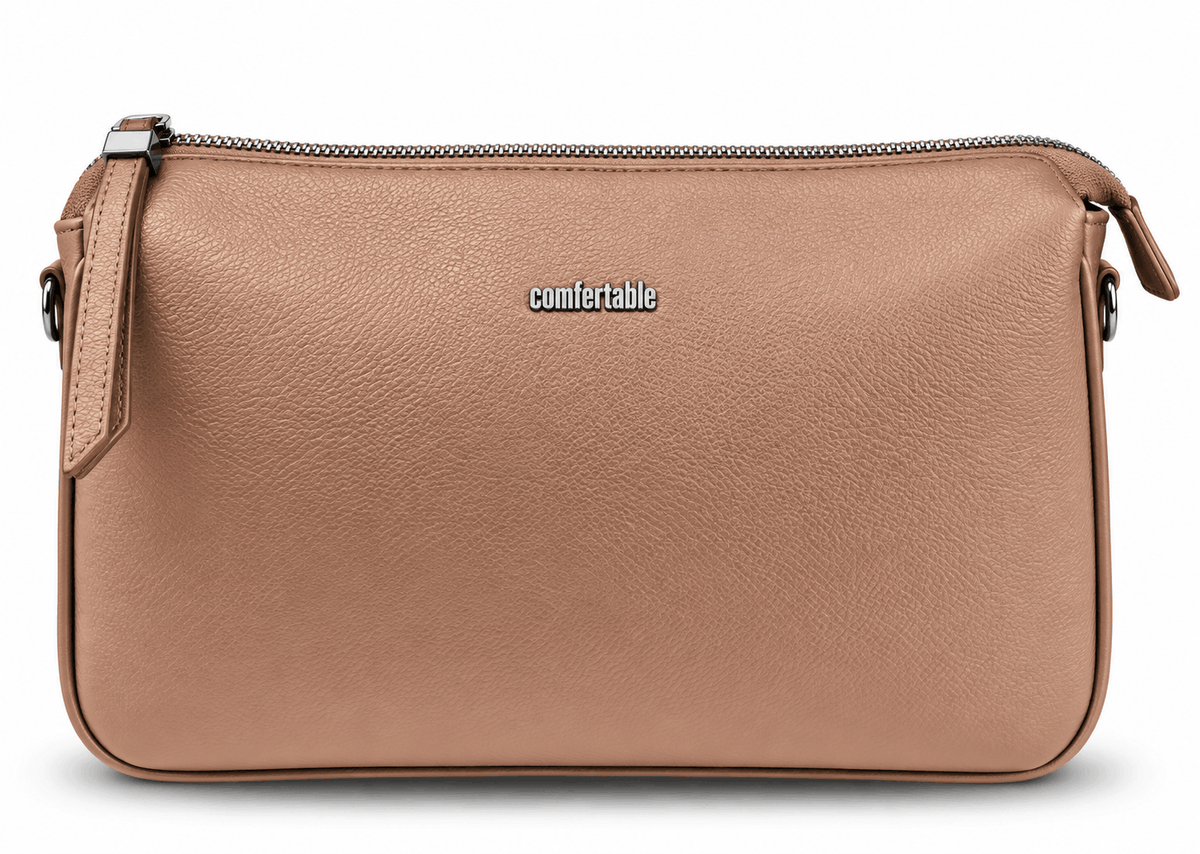 Damenhandtasche Comfortable ELORA, Farbe Dunkelbeige
