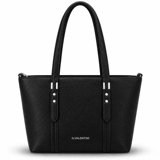 Geantă de damă G.VALENTINI Verona – model elegant cu mânere lungi, culoare neagră