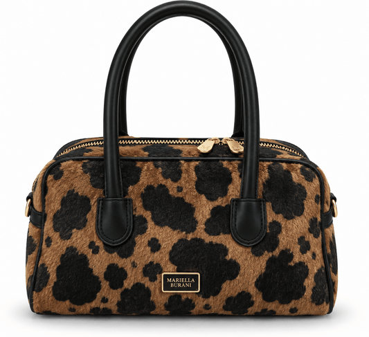 Дамска чанта MARIELLA BURANI Cavalli – Animal Print, модел Leopard Caramel