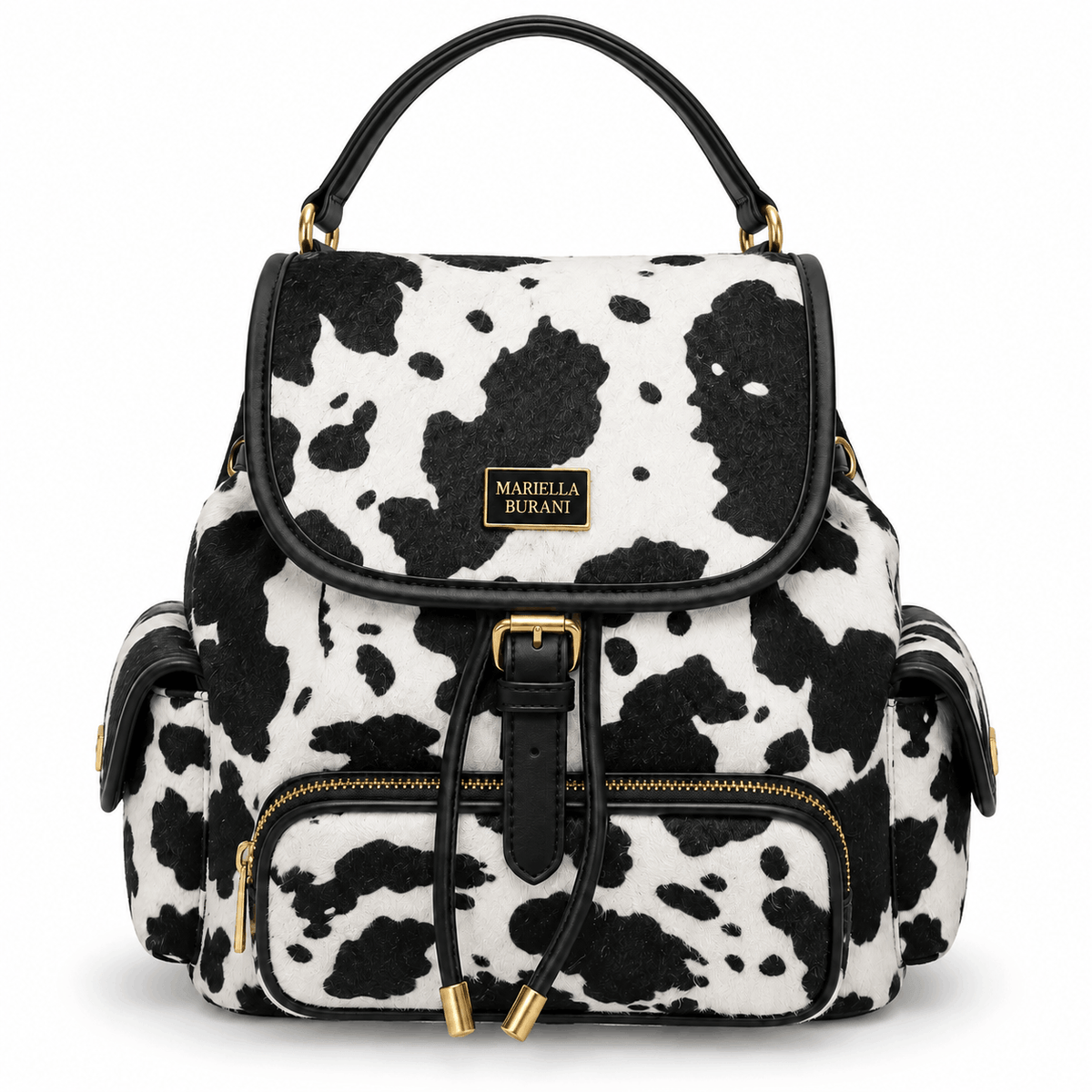 Sac à dos pour femme MARIELLA BURANI Savanna – Imprimé animal, modèle Cow White