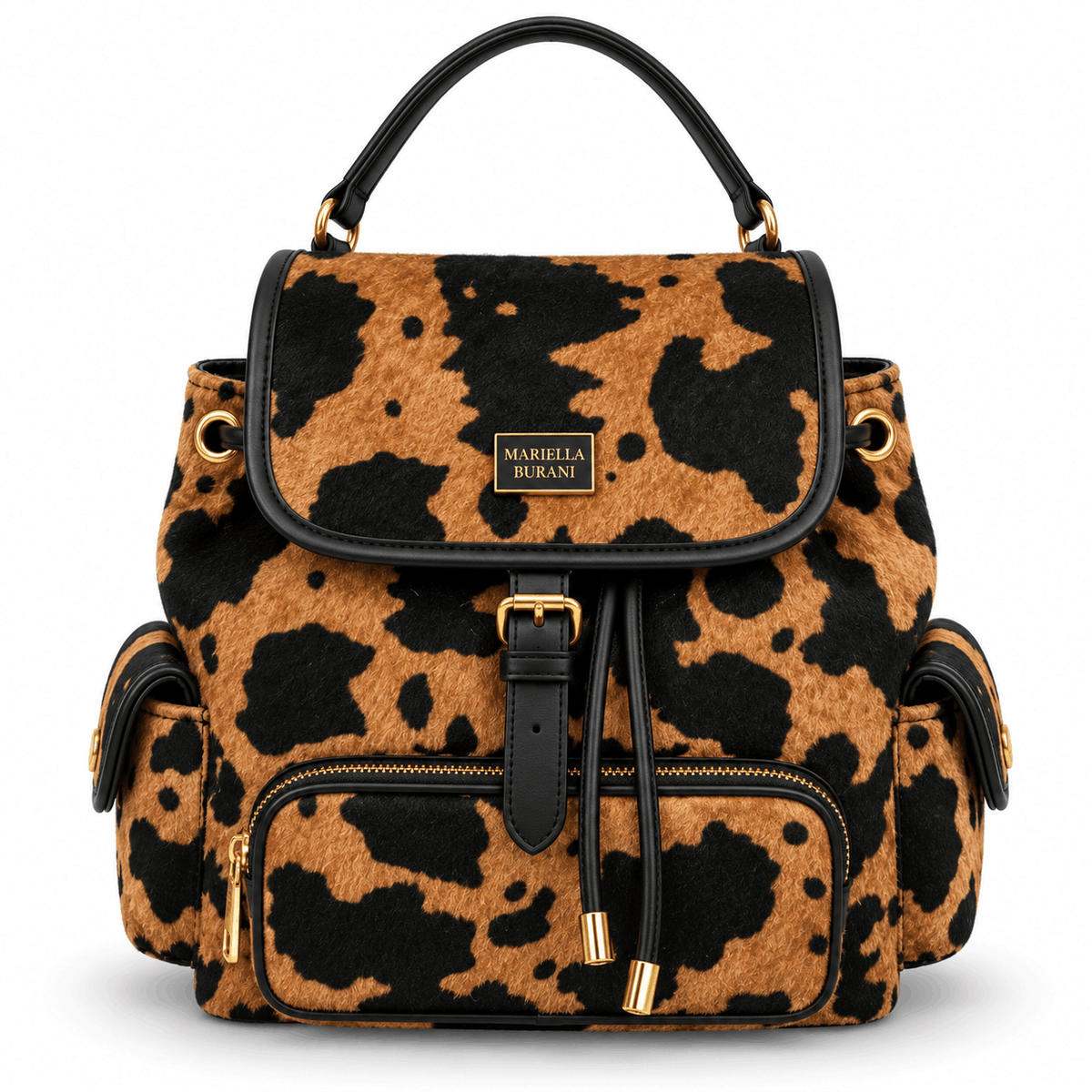 Sac à dos pour femme MARIELLA BURANI Savanna – imprimé animalier, modèle Leopard Caramel
