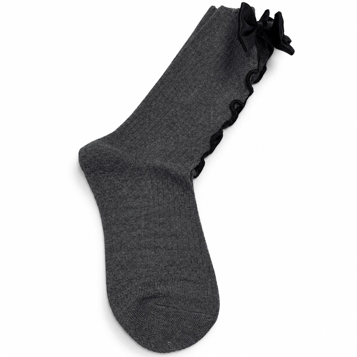 Șosete de damă NAZZEA NASTRINO, cu funde din satin – gri închis, mărimea 35–41
