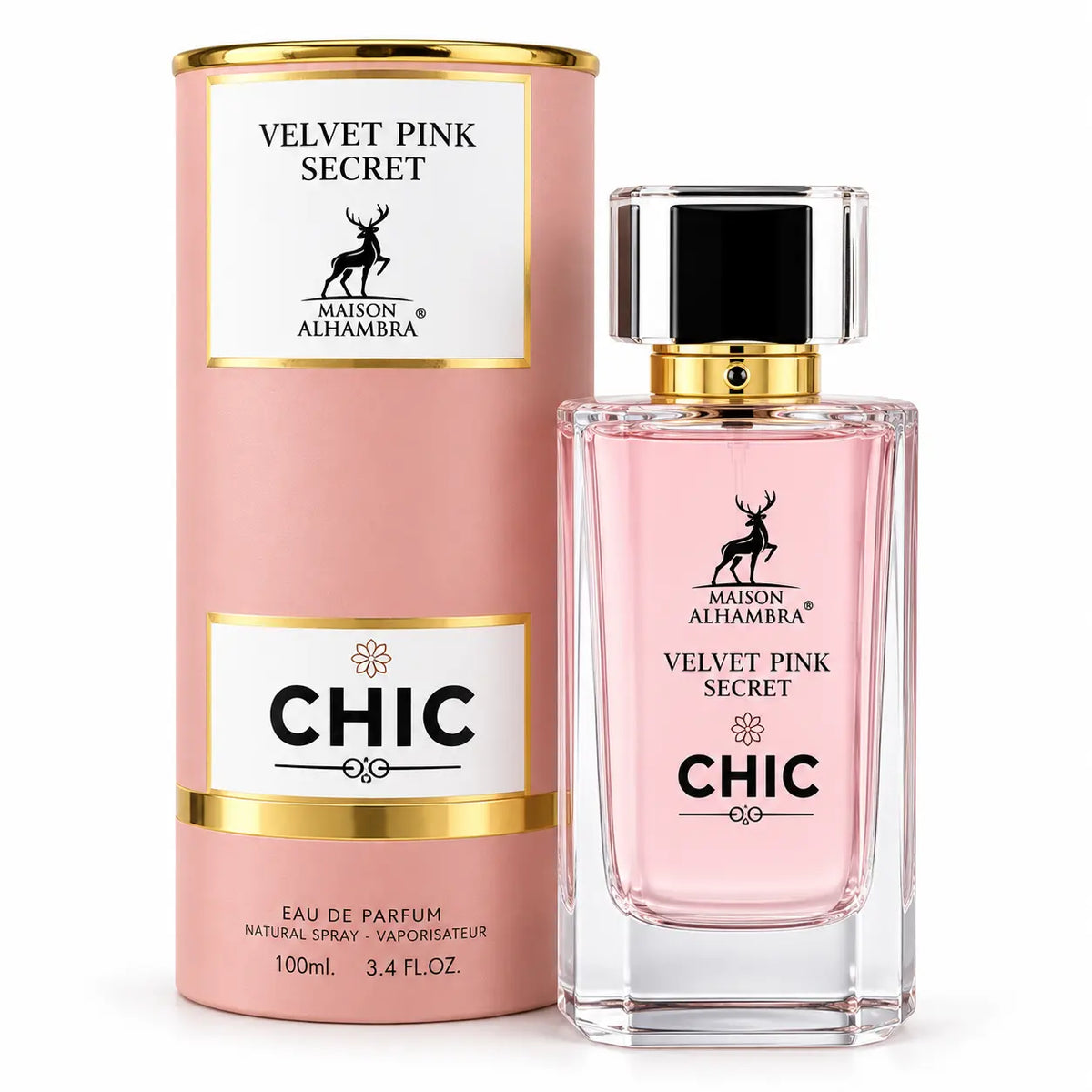 Eau de parfum pour femme Maison Alhambra Chic Velvet Pink Secret EDP – 100 ml