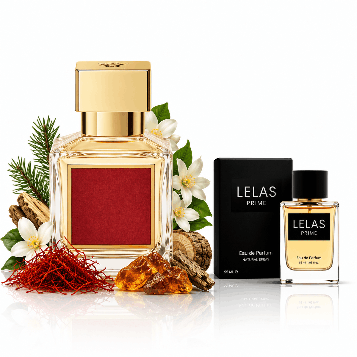 Uniszex parfüm LELAS PRIME 55 ml – A Baccarat Rouge 540 ihlette