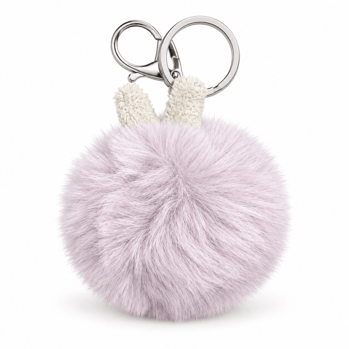 Breloc pufos NAZZEA Bunny Puff, culoare albă