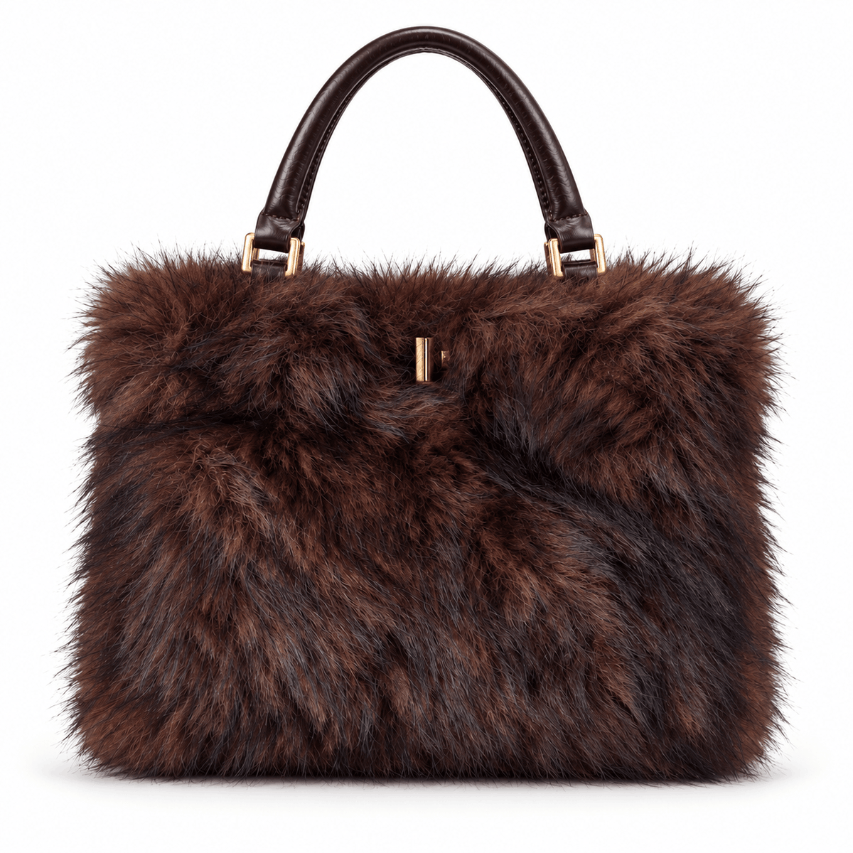 Flauschige Damentasche Valentino Creations CAREZZA mit zwei Henkeln und langem Schulterriemen
