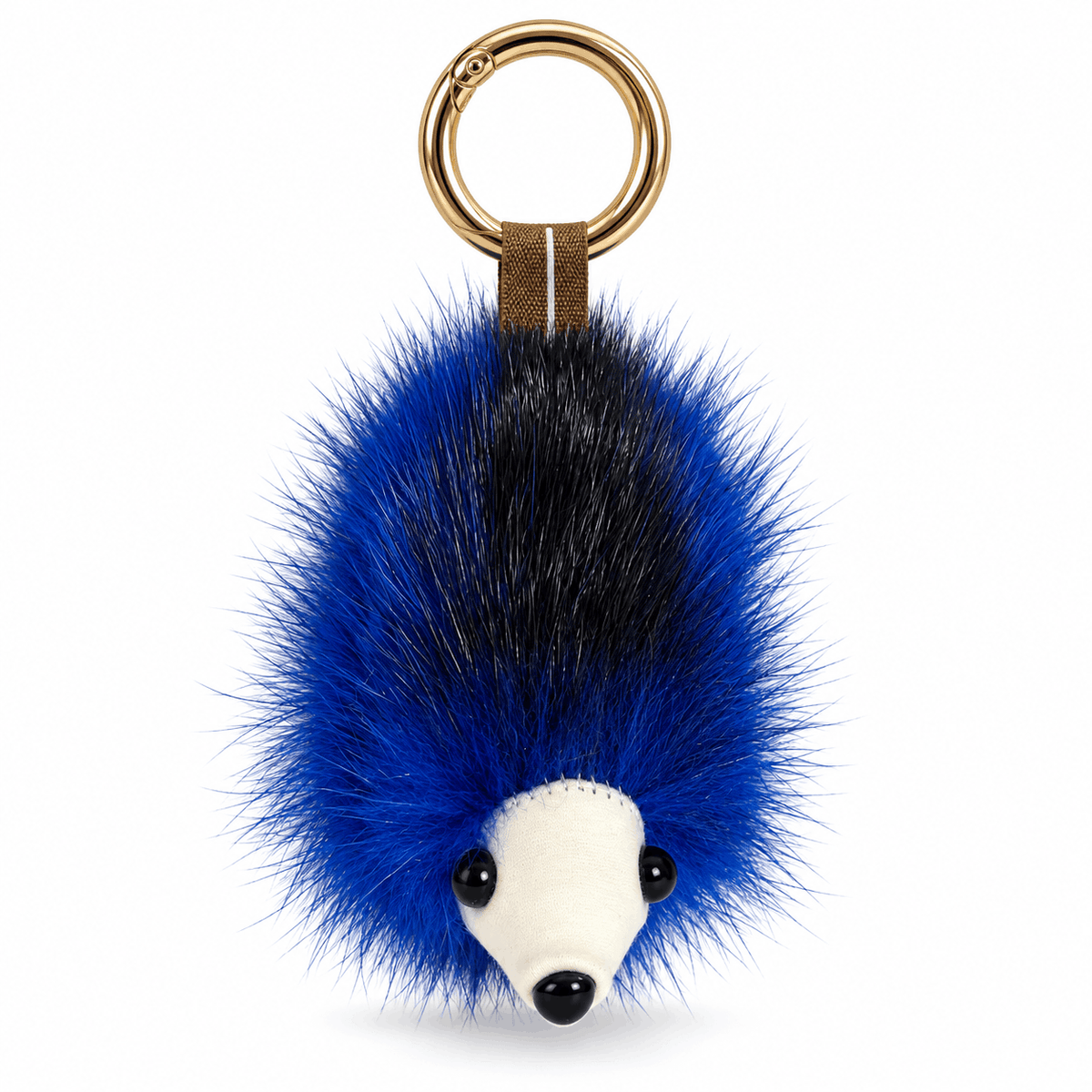 Flauschiger Schlüsselanhänger NAZZEA Hedgie, blau-schwarz