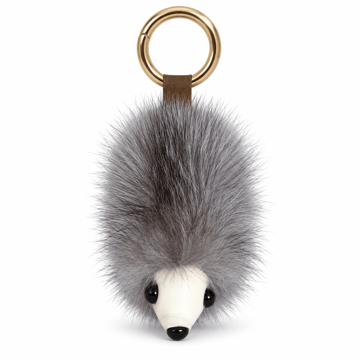 Flauschiger NAZZEA Hedgie-Schlüsselanhänger, Farbe Grau