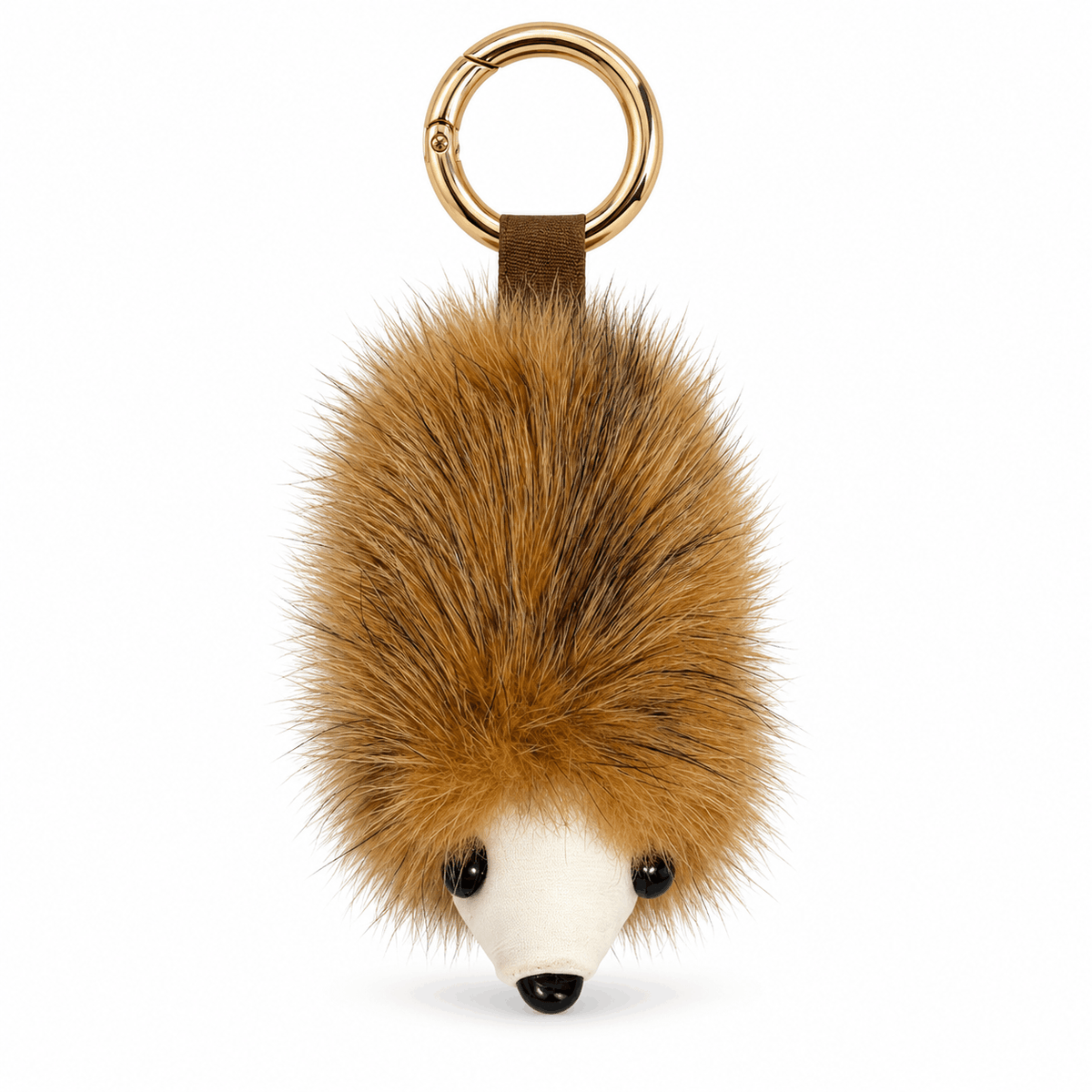 Flauschiger Schlüsselanhänger NAZZEA Hedgie, karamellbraun