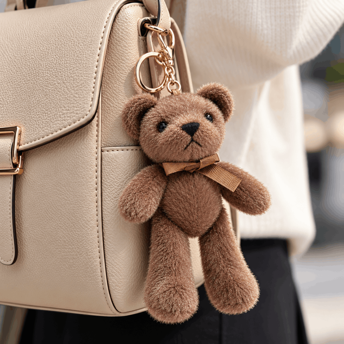 Плюшен ключодържател мече NAZZEA TEDDY – аксесоар за чанта и раница, изглед 4