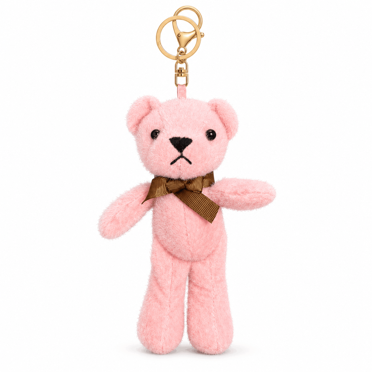 Плюшен ключодържател мече NAZZEA TEDDY – аксесоар за чанта и раница, цвят розов
