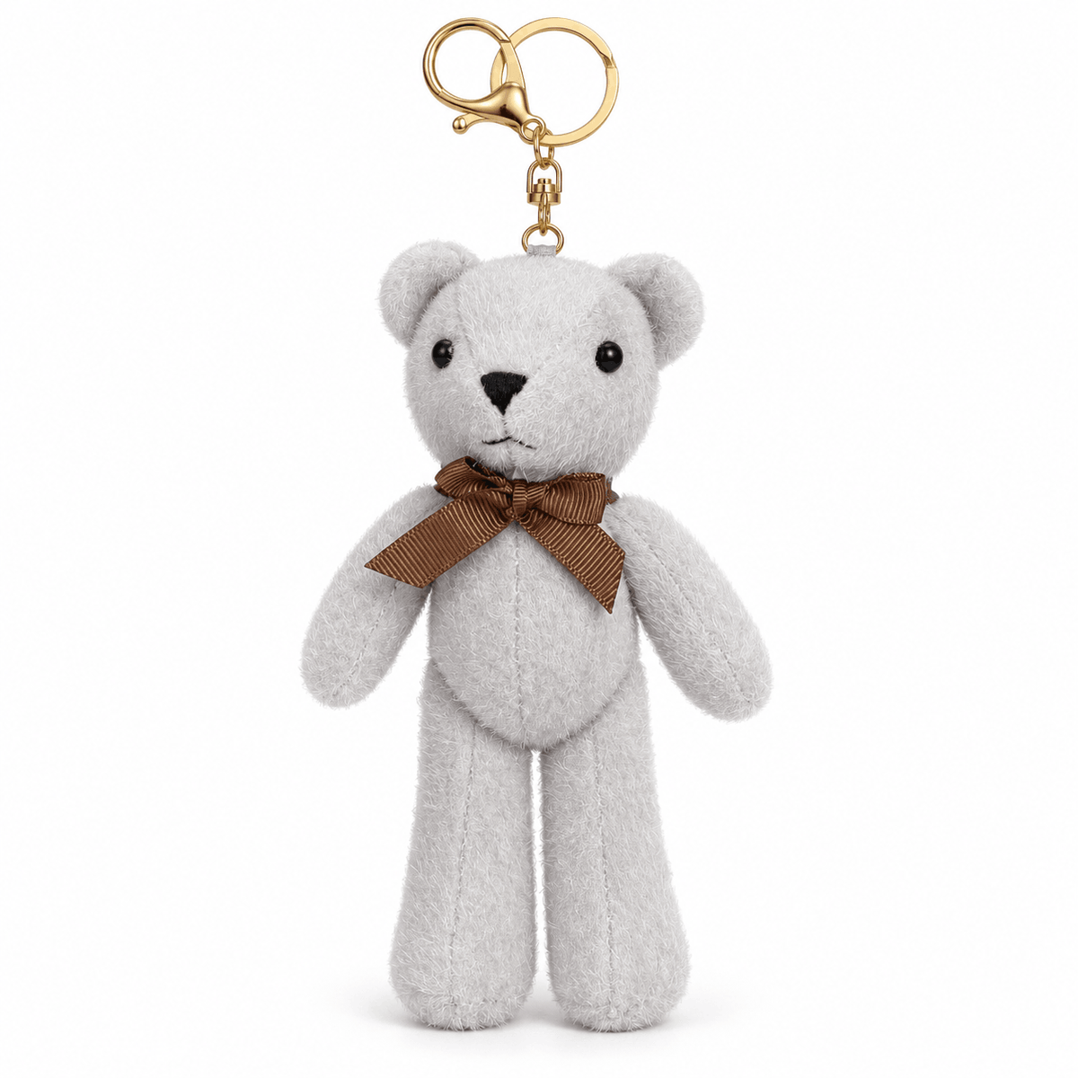 Плюшен ключодържател мече NAZZEA TEDDY – аксесоар за чанта и раница, цвят сив