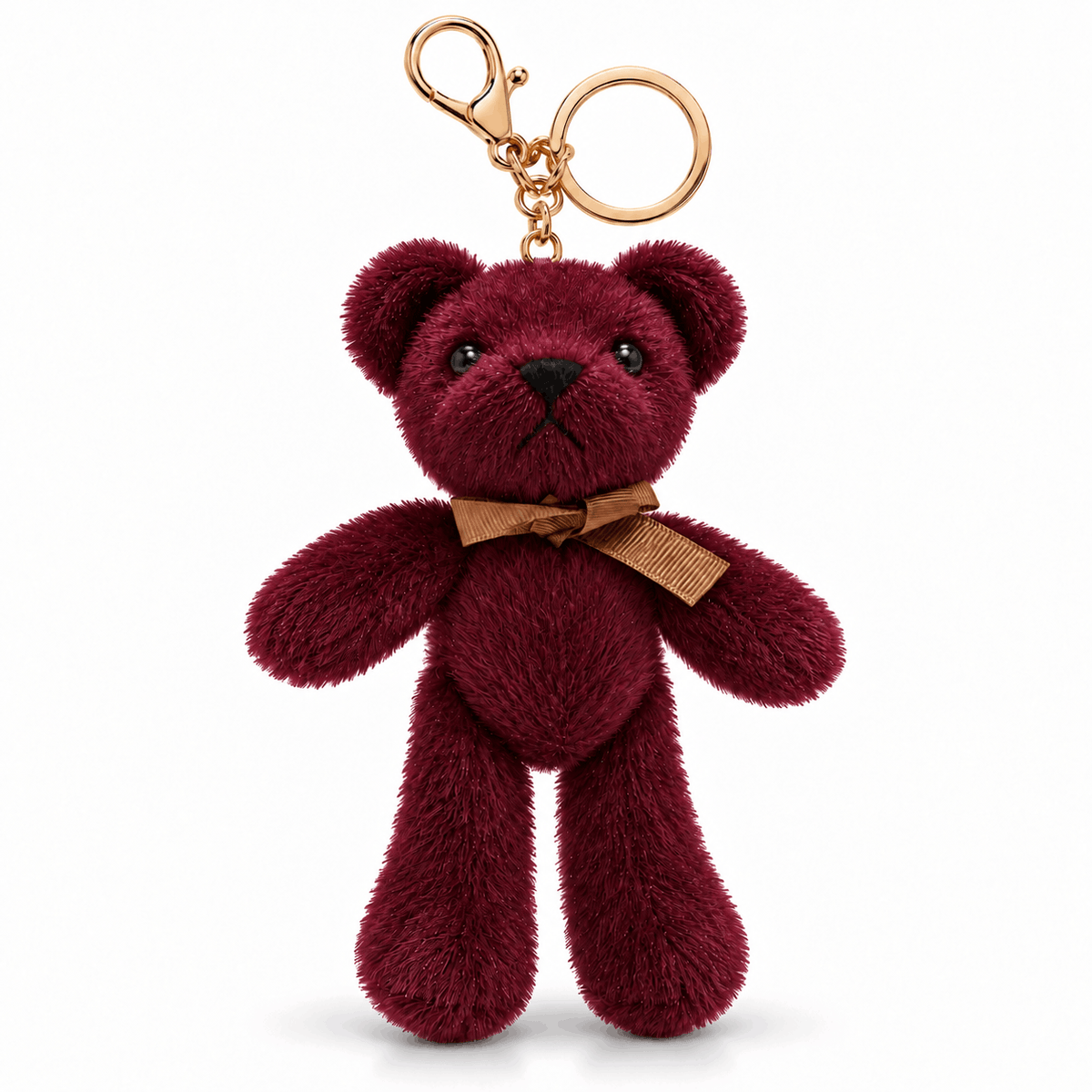 Плюшен ключодържател мече NAZZEA TEDDY – аксесоар за чанта и раница, цвят червен