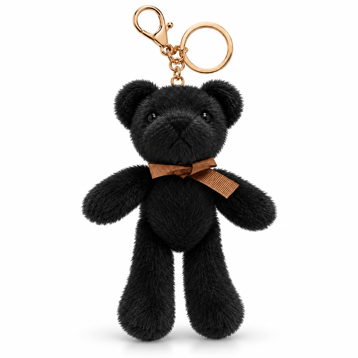 Плюшен ключодържател мече NAZZEA TEDDY – аксесоар за чанта и раница, цвят черен