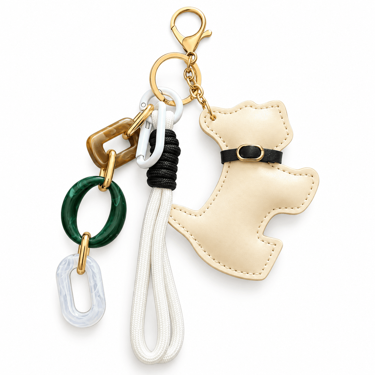 NAZZENA LUCKY Taschenanhänger, cremefarben