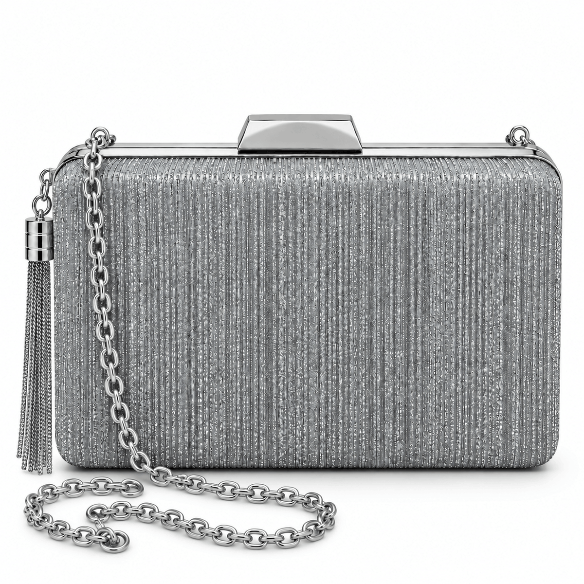 Formelle Damenhandtasche NAZZEA NOIRE, Farbe Silber