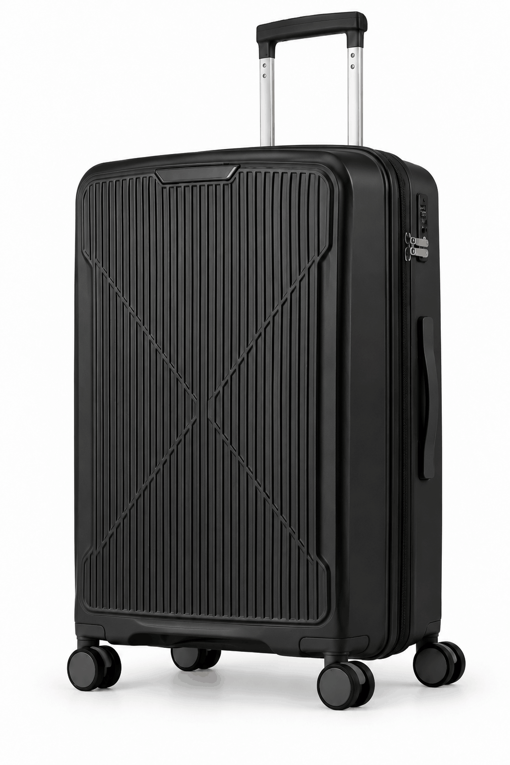 Valise rigide ORMI DELUX avec 4 doubles roues – à l’unité ou en lot de 3, couleur noire