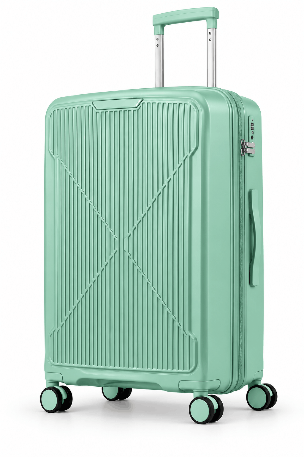 Valise rigide ORMI DELUX à 4 doubles roues – à l’unité ou en lot de 3, couleur verte