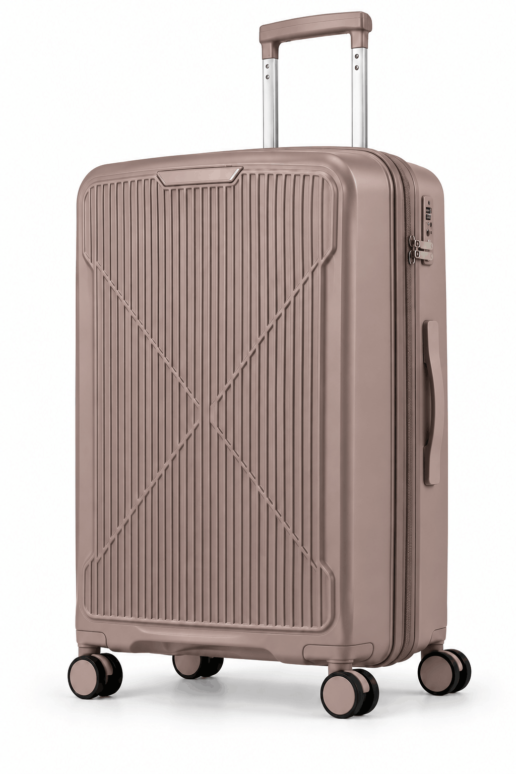 Valise rigide ORMI DELUX à 4 roulettes doubles – à l’unité ou en lot de 3, couleur champagne