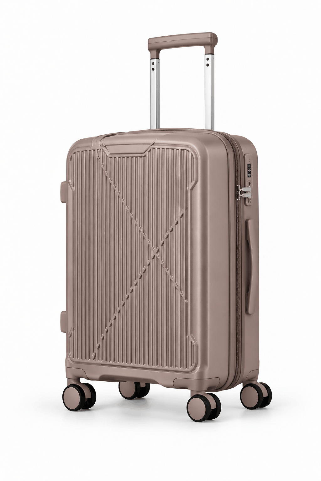 Valise rigide ORMI DELUX à 4 roulettes doubles – à l’unité ou en lot de 3, couleur champagne