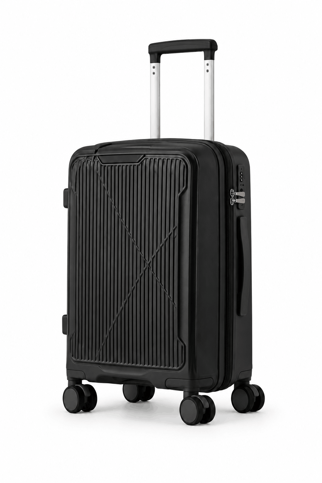 Valise rigide ORMI DELUX avec 4 doubles roues – à l’unité ou en lot de 3, couleur noire