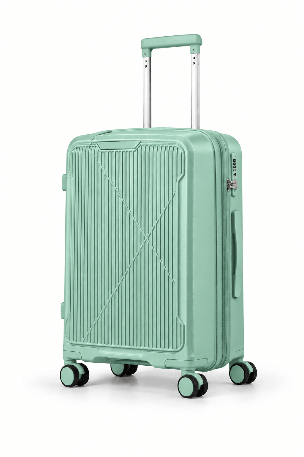 Valise rigide ORMI DELUX à 4 doubles roues – à l’unité ou en lot de 3, couleur verte