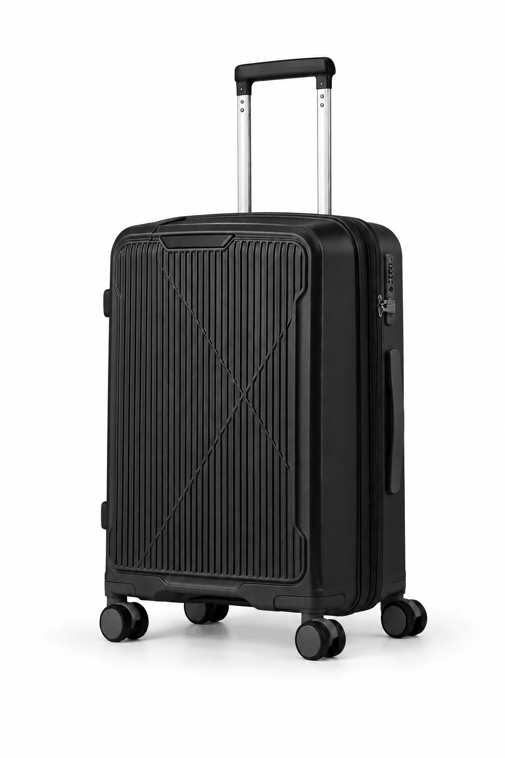 Valise rigide ORMI DELUX avec 4 doubles roues – à l’unité ou en lot de 3, couleur noire