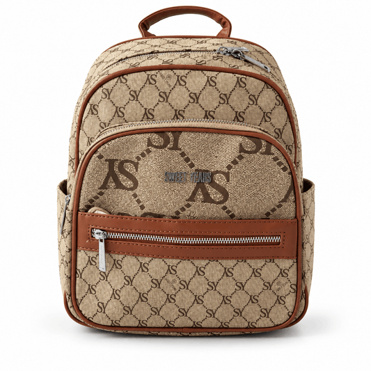 Дамска раница SWEET YEARS Monogram – SY, цвят бежов